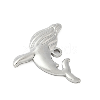 304 Stainless Steel Whale Pendants STAS-S186-05B-P-1