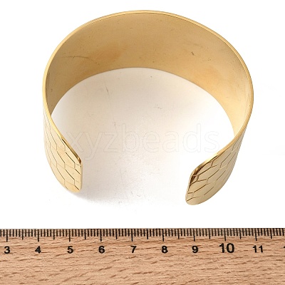 316L Surgical Stainless Steel Cuff Bangles BJEW-D454-01A-G-1