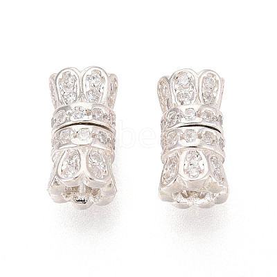 925 Sterling Silver & Clear Cubic Zirconia Screw Clasps STER-T008-78S-1