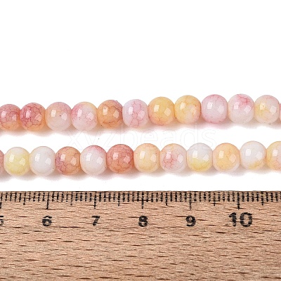 Ombre Effect Opaque Crackle Glass Beads Strands GLAA-Q106-01A-A15-1