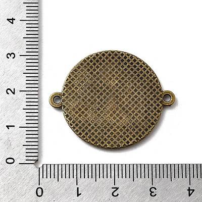 Tibetan Style Alloy Flat Round Cabochon Connector Settings X-TIBE-Q038-001G-AB-NR-1