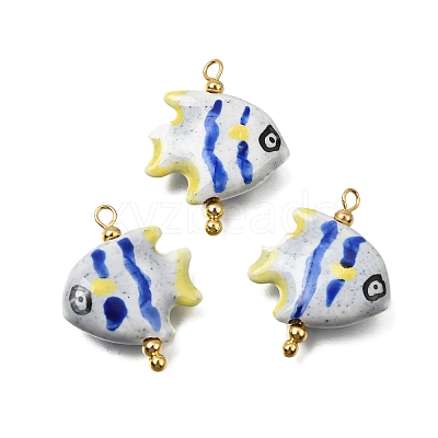 Ocean Themed Hand Painted Ceramic Porcelain Pendants PR-CBA0027-05G-1