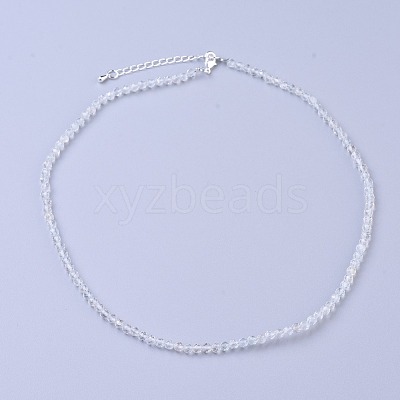 Natural White Topaz Beaded Necklaces NJEW-K114-B-A09-1