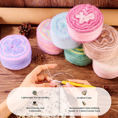 Segment Dyed Knitting Yarn DIY-TAC0033-03D-1