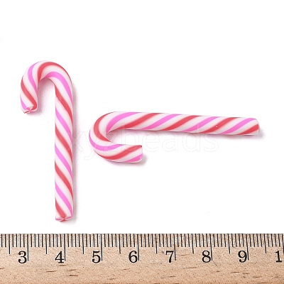 Christmas Candy Cane Handmade Polymer Clay Beads CLAY-P005-04-1