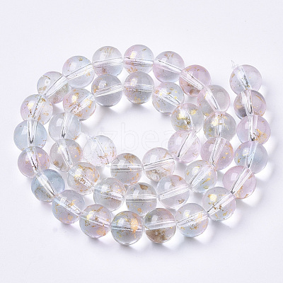 Transparent Spray Painted Glass Bead Strands GLAA-N035-03D-B07-1
