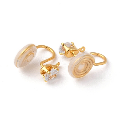 Brass Micro Pave Cubic Zirconia Ear Cuff Findings KK-F898-15F-G-1