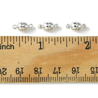 10Pcs Round Brass Magnetic Clasps with Loops KK-FS0001-34S-1