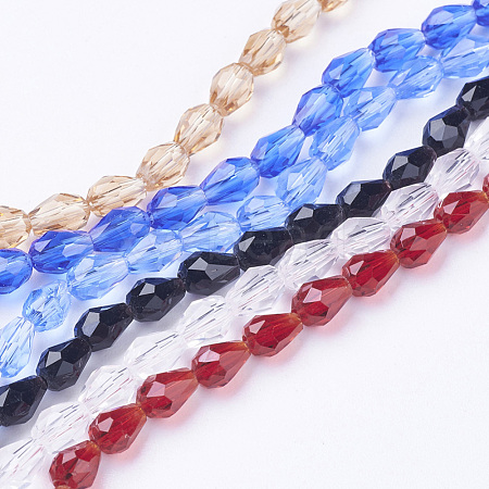 Glass Beads Strands GLAA-R024-6x4mm-M-1