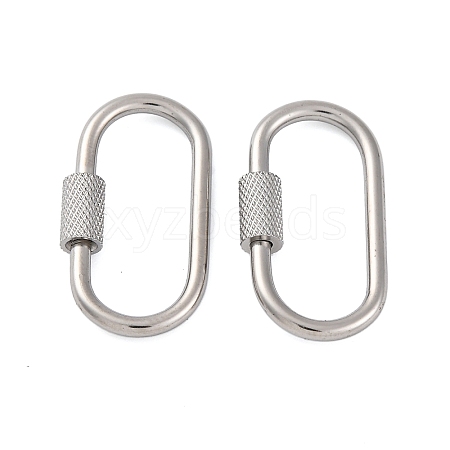 Non-Tarnish 304 Stainless Steel Screw Carabiner Lock Charms STAS-K192-01P-A-1