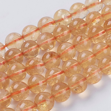 Natural Citrine Beads Strands G-G212-6mm-29-1