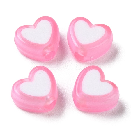 Heart Acrylic Beads TACR-S117-04G-1