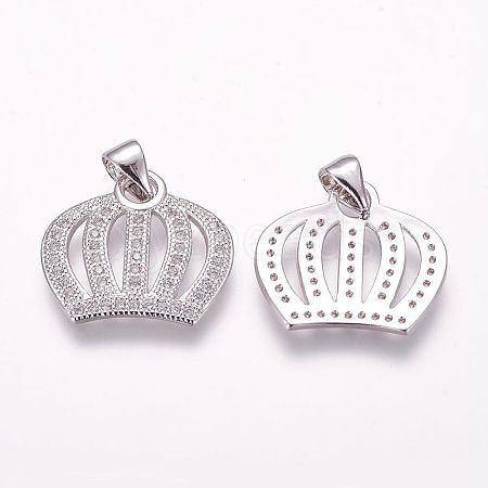 Brass Micro Pave Cubic Zirconia Pendants ZIRC-F054-40P-1