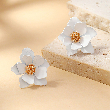 Sweet and Stylish Multi-layer Petal Flower Stud Earrings for Women DF7848-2-1