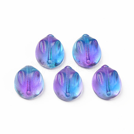 Two Tone Transparent Spray Painted Glass Beads GLAA-Q092-06-C06-1