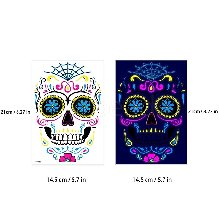 Heat Tranfer Luminous Printing Body Art Face Tattoo Sticker PW-WG23340-01-1