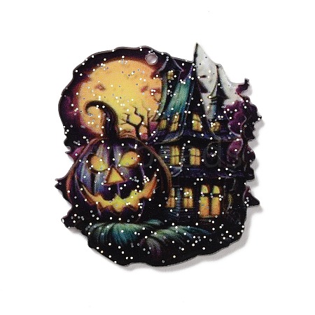 Halloween Theme Opaque Acrylic Pendants SACR-Z006-04G-1