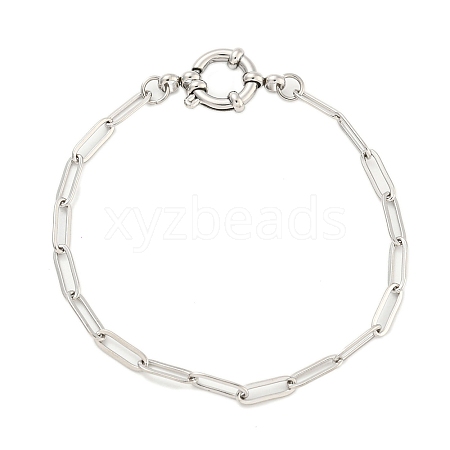 Tarnish Resistant 304 Stainless Steel Paperclip Chain Bracelets for Women BJEW-Q344-03P-1