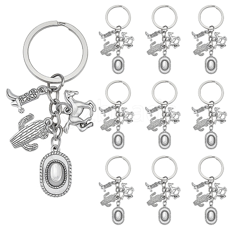 20Pcs West Cowboy Alloy Keychain KEYC-SC00021-1