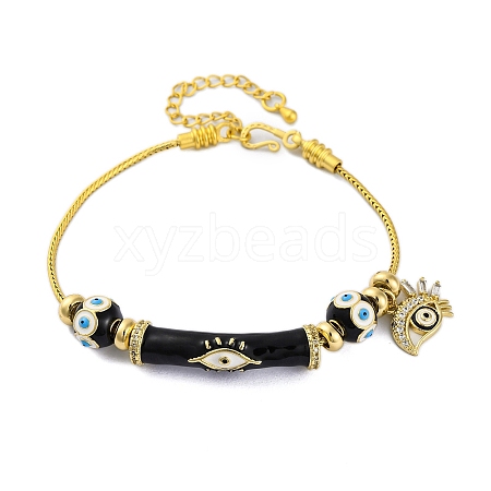 Brass European Bracelets BJEW-C080-02G-01-1