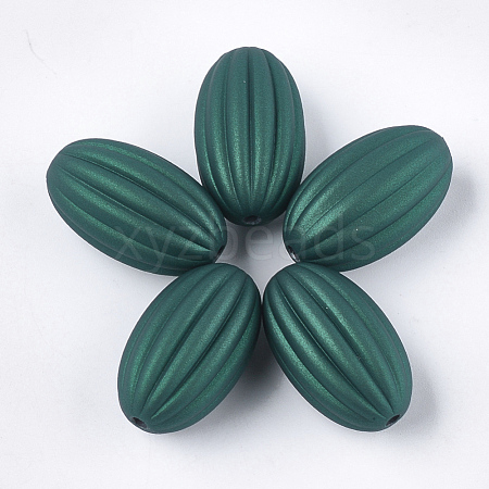 Rubberized Style Acrylic Corrugated Beads X-MACR-T026-13D-1