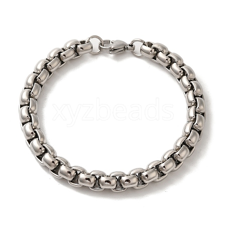 304 Stainless Steel Box Chain Bracelets BJEW-L673-021P-1