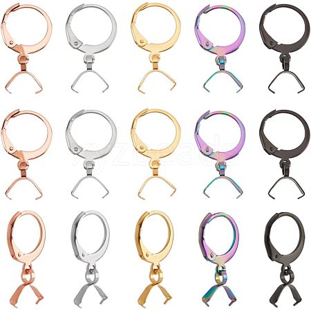  45Pcs 5 Colors 304 Stainless Steel Leverback Earring Finding STAS-NB0001-74-1