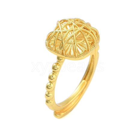 Square Brass Adjustable Rings for Women RJEW-L120-012G-1