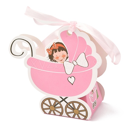 Baby Trolley Shape with Kid Pattern Candy Packaging Box CON-F012-03B-1