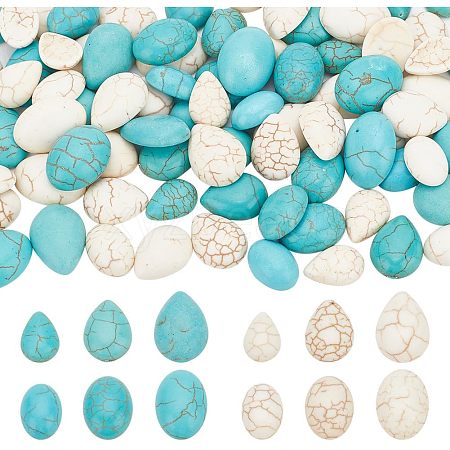 ARRICRAFT 96Pcs 12 Styles Synthetic Turquoise Dyed Cabochons G-AR0005-55-1