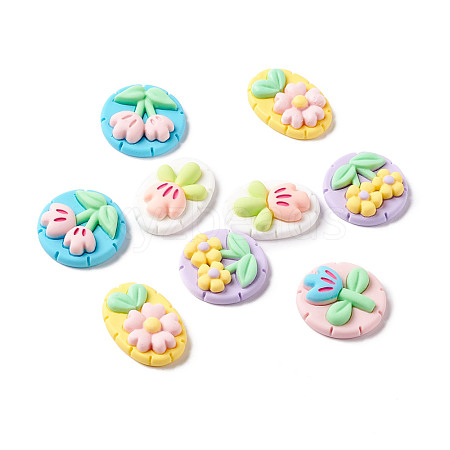 Opaque Resin Cabochons X-RESI-H140-08-1