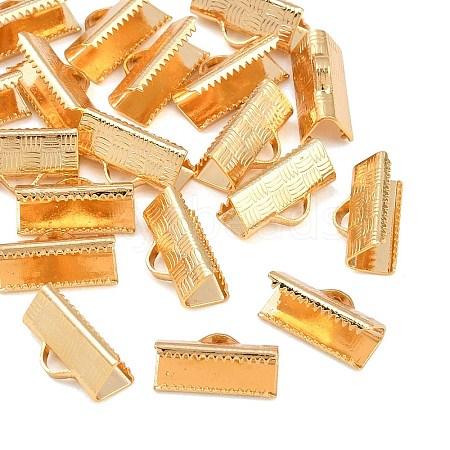 SHEGRACE Brass Ribbon Crimp Ends XGR0063G-58G-1