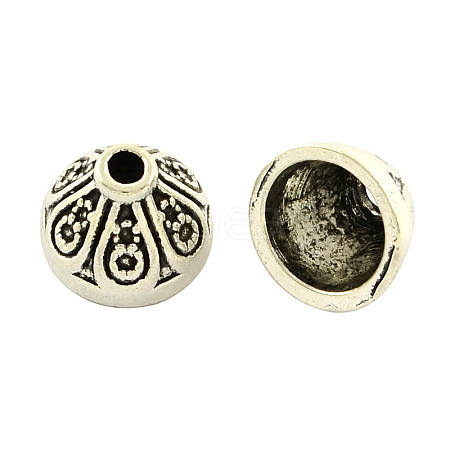 Apetalous Tibetan Style Alloy Bead Caps TIBE-5314-AS-LF-1