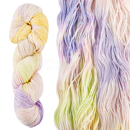 1 Skein 80% Wool 20% Acrylic Fiber Rainbow Segment Dyed Yarn OCOR-TA0003-02E-1