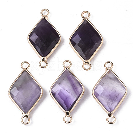 Natural Amethyst Links Connectors G-S359-107I-1