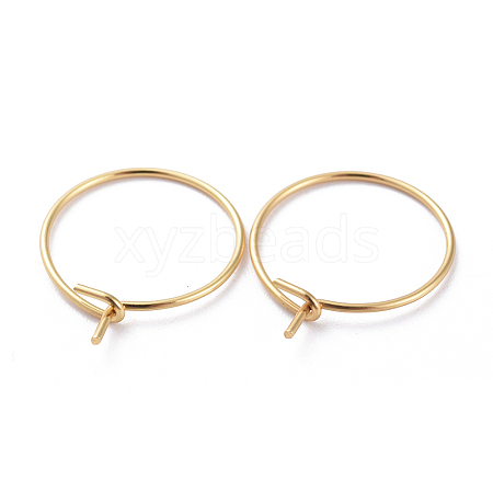 316 Surgical Stainless Steel Hoop Earring Findings STAS-J025-01D-G-A-1