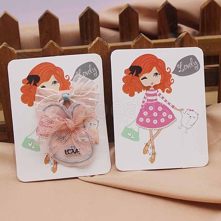 Rectangle Paper Hair Clip Display Cards CDIS-C004-03H-1