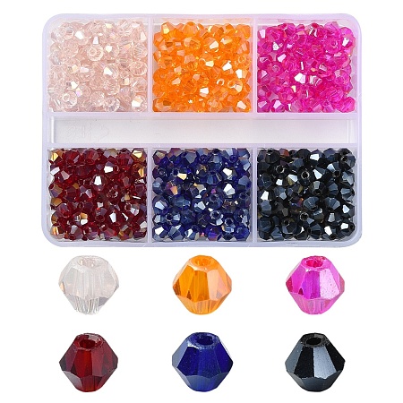 600Pcs 6 Styles Electroplate Glass Bead Strands EGLA-YW0001-66H-1