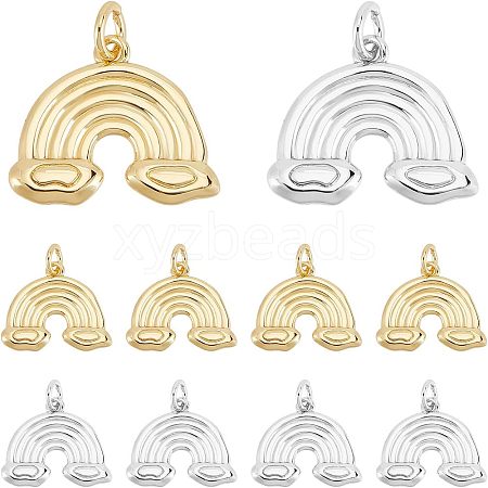 SUPERFINDINGS 12Pcs 2 Colors Rack Plating Brass Pendants FIND-FH0004-03-1