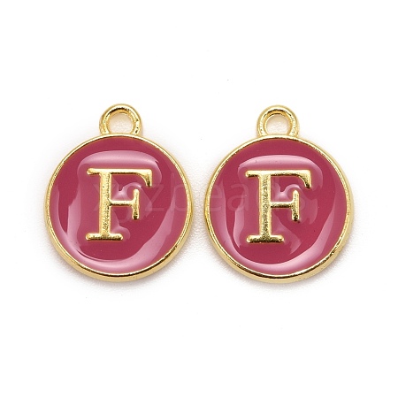 Golden Plated Alloy Enamel Charms ENAM-S118-08F-1