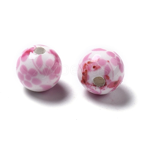 Handmade Printed Porcelain Beads PORC-Q201-8mm-3-1