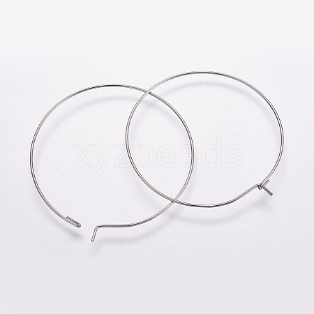 316 Surgical Stainless Steel Hoop Earrings Findings STAS-K146-039-50mm-0.8-1