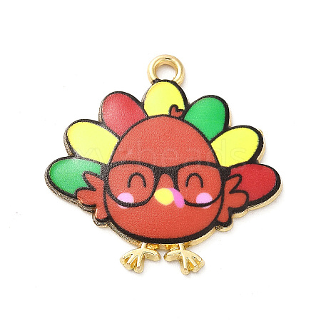 Cute Printed Alloy Pendants ENAM-L040-002B-02-1