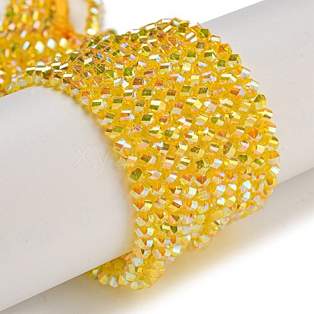 Electroplate Glass Beads Strands GLAA-Q105-04K-1