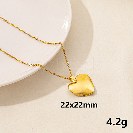 Vintage Stainless Steel Geometric Heart Pendant Necklace for Women AO1780-4-1