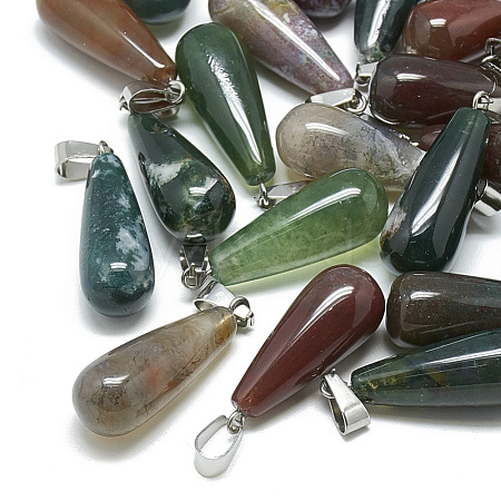 Natural Indian Agate Pendants X-G-T081-05-1