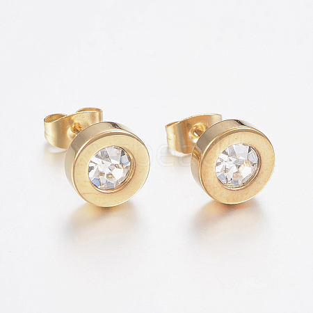 304 Stainless Steel Stud Earrings EJEW-H357-06G-1