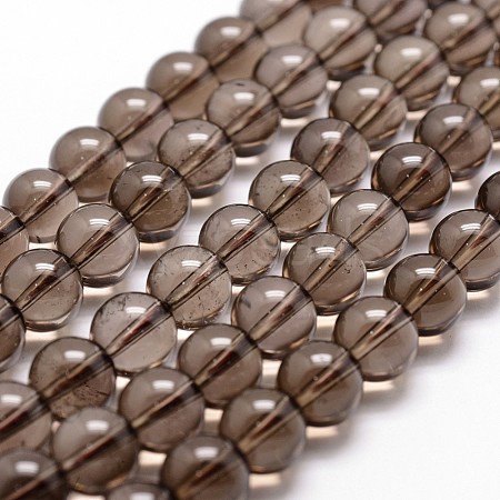 Natural Smoky Quartz Bead Strands G-G735-28-10mm-1