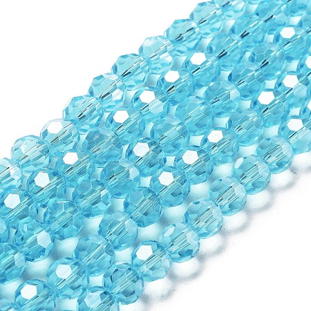 Electroplate Transparent Glass Beads Strands EGLA-A035-T8mm-A08-1