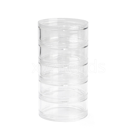 (Defective Closeout Sale: Scratched) Round Plastic Bead Containers CON-XCP0002-39-1